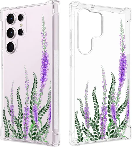 Vista 14 de FL-37 - Funda transparente floral para Galaxy S23 Ultra 5G para mujeres/niñas, bonita funda de teléfono para Samsung Galaxy S23 Ultra, diseño