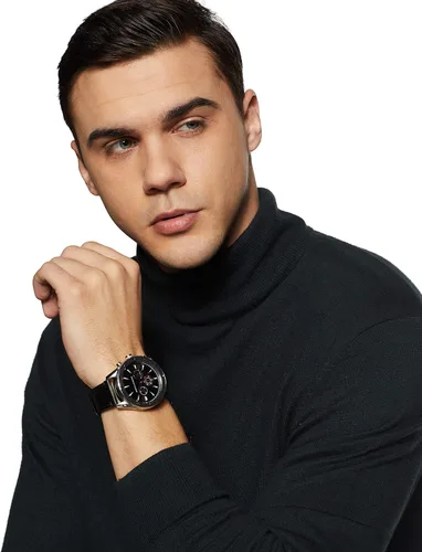 Vista 7 de AX ARMANI EXCHANGE - Reloj de cuero para hombre, color negro (modelo AX1817), Negro -, Cronógrafo