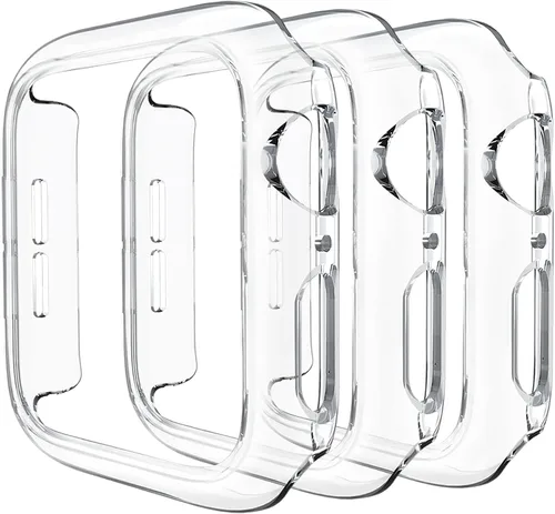 Vista 9 de Paquete de 3 fundas compatibles con Apple Watch de 1.732 pulgadas Series 6/5/4/SE, carcasa rígida de PC parachoques marco