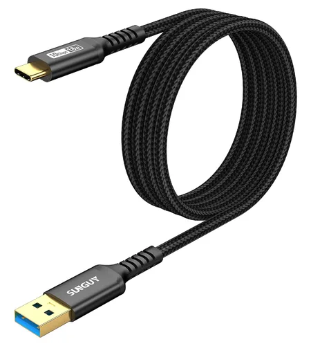 Vista 10 de SUNGUY Cable USB C para Android Auto de 10 Gbps, 1.5 pies 3A USB 3.1 Gen 2, carga rápida y transferencia de datos, cable USB C CarPlay, compatible
