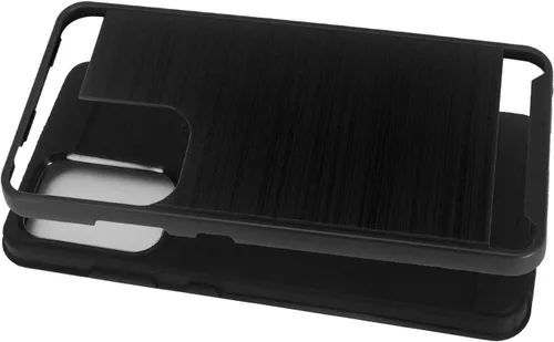 Vista 2 de Para Samsung Galaxy A52 5G (SM-A526) - Funda de teléfono estilo cepillado - CS3 Negro