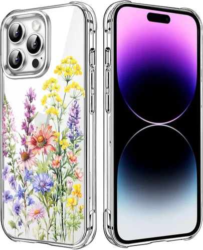 Vista 130 de Funda transparente de girasol compatible con iPhone SE 2022 SE 2020 7 8, funda trasera floral para niñas y mujeres, funda protectora transparente