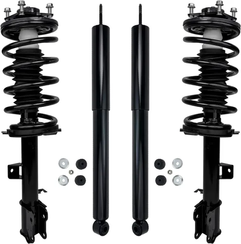 Vista 75 de Detroit Axle - Kit de amortiguadores de 4 puntales para Ford Escape 14-19, 2 puntales delanteros con resorte helicoidal 2 amortiguadores traseros