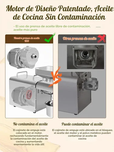 Vista 4 de CGOLDENWALL Máquina de prensa de aceite mejorada, prensa automática de aceite en frío y caliente con control inteligente/pantalla táctil LCD/6