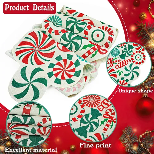 Vista 3 de FOIMAS Camino de Mesa de Dulces de Navidad, 71 x 13 pulgadas Camino de Mesa de Dulces Piruleta de Menta, Manteles de Mesa para Ornamento de Mesa