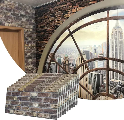 Vista 36 de Dundee Deco Paneles de pared 3D de ladrillo sintético, revestimiento, paneles de pared con aspecto de piedra gris, revestimiento de espuma