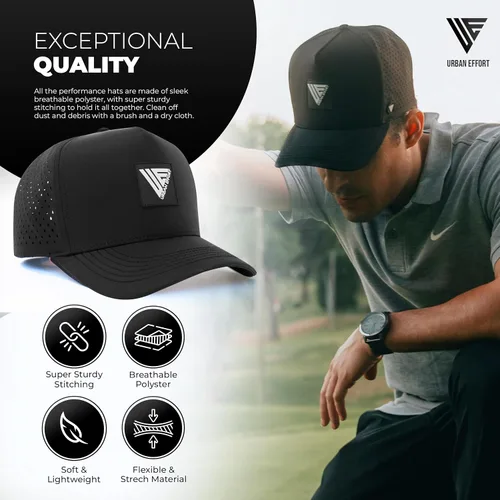 Vista 2 de Urban Effort Hydro Performance Hat-Water-Resistant Baseball Cap-Men and Women-Great Snapback for Golf, Adventure,Lake,Workout