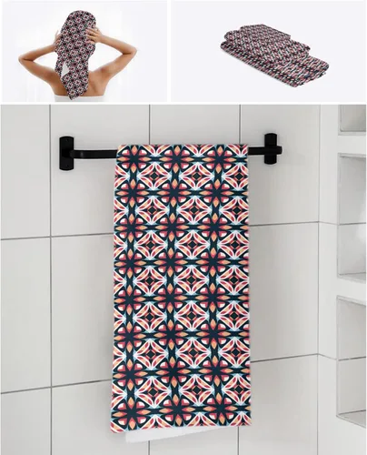 Vista 7 de Abstract Bath Towels for Bathroom Set - Luxury Towels Gifts for Women,Quick Dry Beach Kitchen Hand Hair Face Yoga Workout Gym Towel and Dish