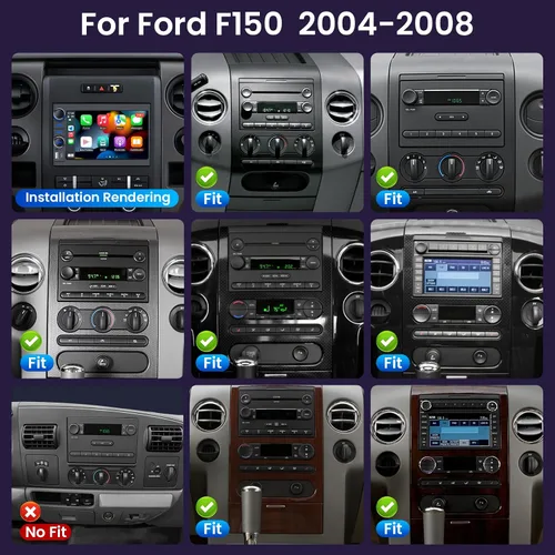 Vista 2 de Radio de coche 4Core+64G ROM para Ford F150 2004-2008: pantalla táctil de 7 pulgadas estéreo con CarPlay Android Auto Bluetooth 5.0 FM/RDS Audio