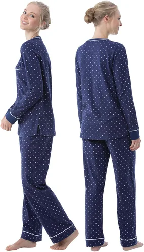 Vista 7 de PajamaGram Pijamas para mujer - Conjuntos de pijamas para mujer, camiseta sin botones, 100% algodón