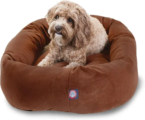 Vista 53 de Majestic Pet Cama para Perros de 52 Pulgadas de Ante Calmante Lavable 52x35x11 (Pulgadas) – Acogedora Cama Redonda para Perros con Forma de Dona