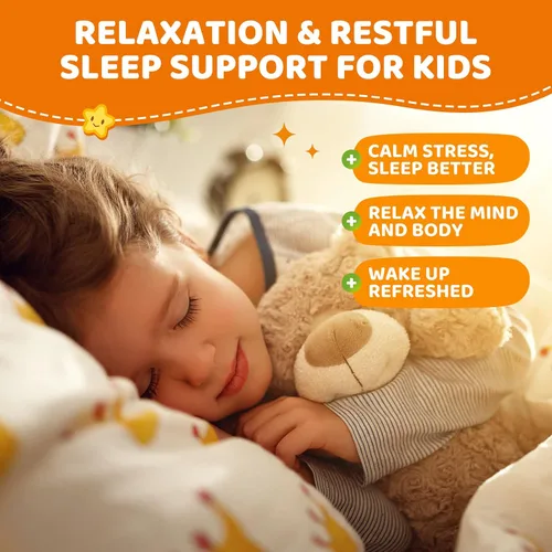 Vista 4 de Gomitas de glicinato de magnesio para niños, suplemento cerebral para la memoria y la concentración con fosfatidilserina, L-teanina, zinc para niños