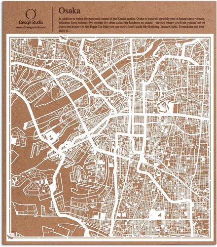Vista 74 de O3 Design Studio Aberdeen - Mapa de papel cortado en papel blanco de 12 x 12 pulgadas