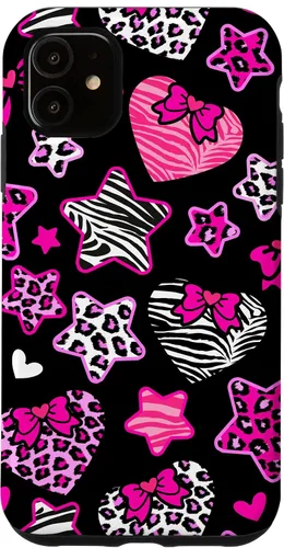 Vista 8 de Funda Bimbo Y2K para iPhone 16 McBling Estética Corazón Estrella Leopardo Zebra Rosa Y2K