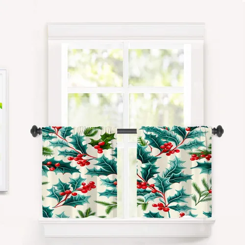 Vista 66 de Cortinas opacas de cocina con pintura al óleo de Europa rosa y negra para ventanas, cenefas opacas modernas de torre Eiffel de poliéster multicapa