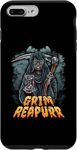 Vista 9 de iPhone 13 Grim Reapurr divertido disfraz de Halloween calabaza Parca gato caso
