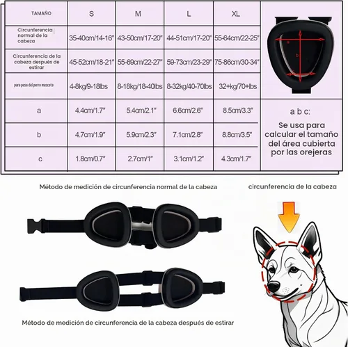 Vista 4 de Funda para Orejas de Perro, Orejeras para Perros con Protección contra el Ruido, Orejeras para Perros con Cancelación de Ruido de 29dB NRR Negro