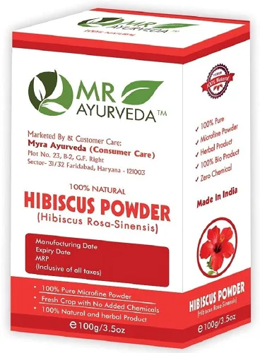 Vista 2 de Polvo de hibisco 100% puro orgánico Hibisco en polvo para el cabello Hibisco en polvo para la cara Hibisco en polvo para la piel, 3.53 oz