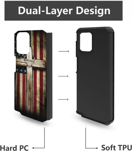 Vista 5 de Funda para Moto G Stylus 5G 2023, resistente 2 en 1 de doble capa híbrida de policarbonato duro y silicona suave a prueba de golpes, funda