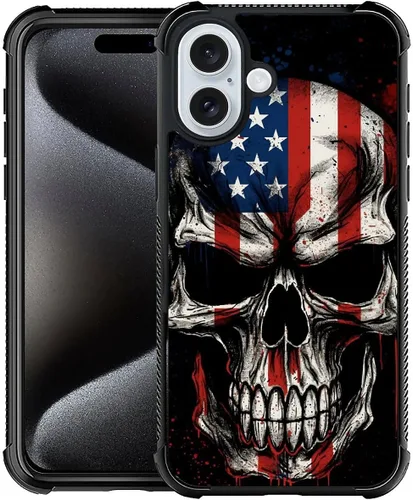 Vista 229 de Funda compatible con iPhone 8, a prueba de golpes, antiarañazos, bandera de ciervos de cola blanca de grano de madera estadounidense