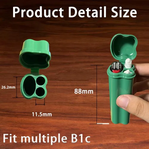 Vista 2 de Caja de cigarrillos para tamaño regular y king - pequeño contenedor de cigarrillos encendedor caso - accesorios para fumar (verde)