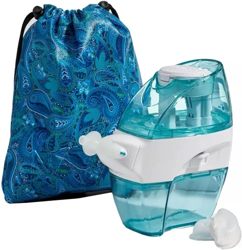 Vista 11 de Navage Paquete de Viaje - Sistema de Irrigación Nasal - Kit de Enjuague Nasal Salino con 1 Limpiador de Nariz, 30 Cápsulas de Sal y Bolsa de Viaje