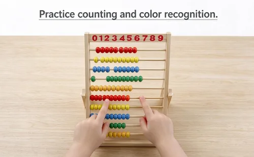 Vista 15 de MAGIKON Marco de números de madera para contar, ábaco de 10 filas para niños que aprenden matemáticas (11-1/2 pulgadas)