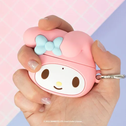 Vista 4 de iFace My Melody - Correa de muñeca con cuentas + funda con mosquetón My Melody Figure AirPods de 3ª