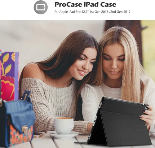 Vista 7 de ProCase Funda para iPad Pro 12.9 2017/2015 (modelo antiguo, 2ª y 1ª generación), funda protectora delgada con soporte para iPad Pro de 12.9 pulgadas