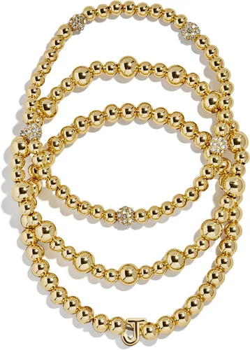 Vista 37 de BaubleBar Juego de pulsera Pisa para mujer, tres pulseras de cuentas chapadas en oro, joyería de moda, regalo de moda