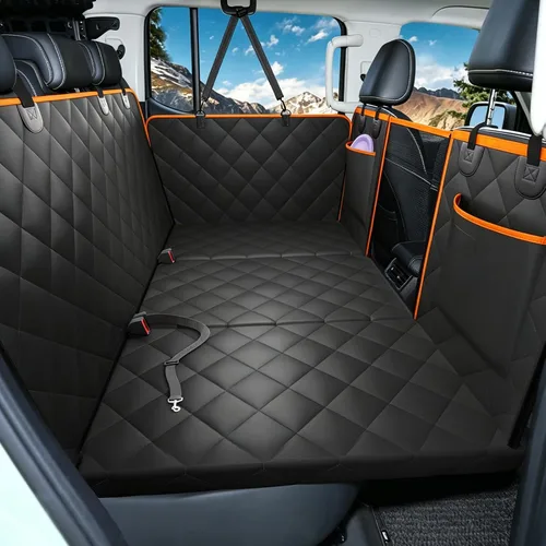 Vista 10 de Extensor de asiento trasero XL para perros, funda de asiento de Negro