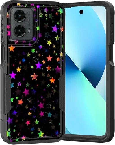 Vista 158 de para Moto G Play 4G 2024, funda de dos capas híbrida resistente y a prueba de golpes, PC duro + silicona suave protectora para Motorola Moto G Play
