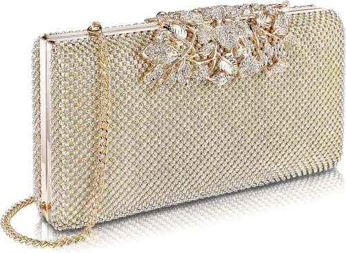 Vista 9 de Bolsos de noche brillantes para fiesta, para invitados de boda, monederos formales