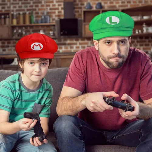 Vista 2 de Super Bros Mari0 & Luigi - Sombrero unisex para Halloween, cosplay, disfraz para fiestas, adultos y niños