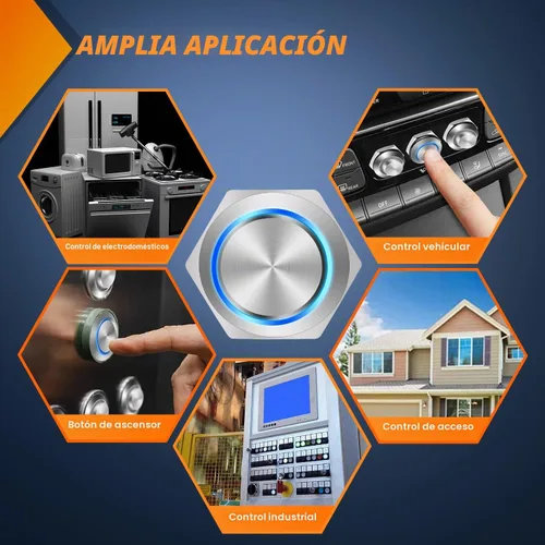 Vista 8 de Nilight Interruptor de botón de 0.472 in, 5 unidades con arnés precableado de acero inoxidable de 12 V 24 V, bloqueo automático, interruptores 5