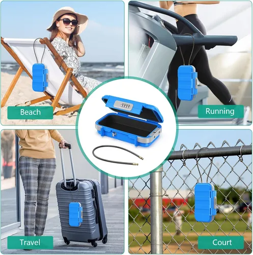 Vista 5 de ORIA Funda de seguridad portátil, caja de seguridad portátil, caja de seguridad con combinación de 4 dígitos, caja de seguridad para teléfonos