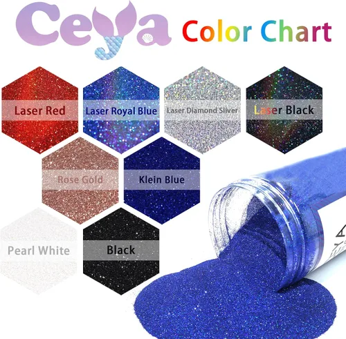 Vista 3 de Ceya - Polvo de purpurina holográfica ultra fina, 1.1 LB/17.63 OZ, color negro láser, 1/128' 0.008' 0.2mm, en masa para manualidades, resina, vasos