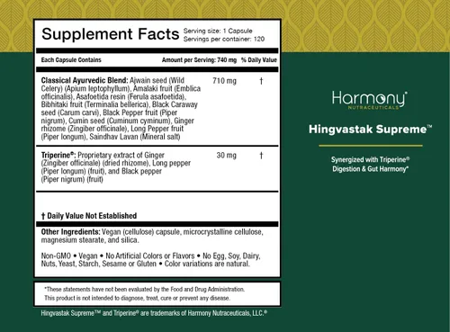 Vista 3 de Hingvastak Supreme - Mezcla ayurvédica de equilibrio digestivo y armonía intestinal con triperine Fórmula tradicional de hierbas para el bienestar