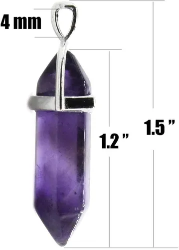 Vista 2 de Colgante auténtico del chakra del Reiki del punto de curación de la piedra del cuarzo, joyería que hace las piedras al por mayor, latín, Amatista