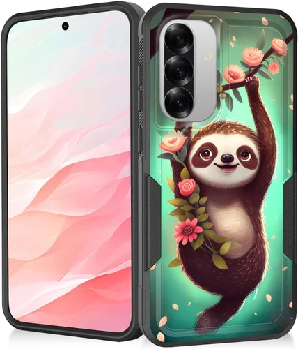 Vista 148 de Funda para Galaxy A14 5G, resistente de doble capa híbrida de policarbonato duro, goma suave, a prueba de golpes, funda protectora resistente