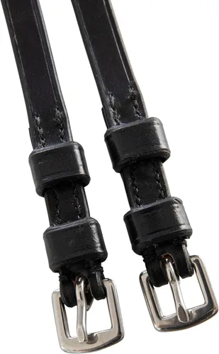 Vista 3 de Huntley Equestrian Correas de cuero resistentes y duraderas de alta calidad, cierre de hebilla de acero inoxidable, color negro