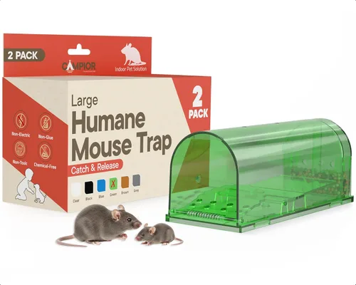 Vista 9 de Campior Trampa humana para ratones para casa, tamaño grande, trampas para ratones sin matar para interiores para el hogar, trampa para ratas