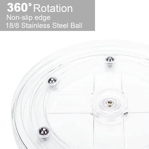Vista 6 de Lazy Susan - Organizador de baño giratorio de 360 grados, 2 niveles de 10.6 pulgadas, organizadores de maquillaje para tocador, organizadores