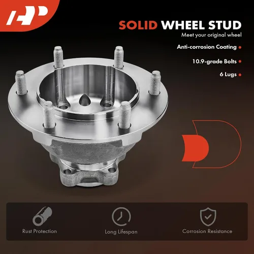 Vista 5 de A-Premium Cojinete de rueda delantera y conjunto de cubo con 6 lengüetas compatible con Ford Transit-250 2015, Transit-350 2015-2017, Transit-350 HD