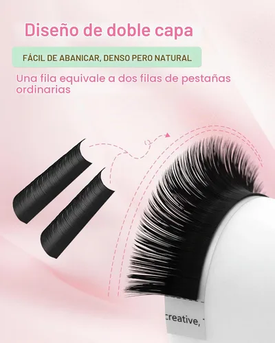 Vista 4 de NAGARAKU Easy Fan - Extensiones de pestañas con volumen, 0.07 D 0.354 in, negro mate 0.07 D - Ventilador fácil
