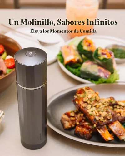 Vista 8 de Molinillo de pimienta manual – Hotqilin Molinillo de pimienta ajustable con más de 60 configuraciones de grosor, diseño completamente metálico, alta