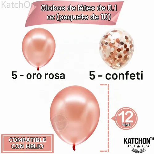 Vista 3 de Katchon, Globo de oro rosa con el número 31 de 40 pulgadas, decoraciones de Globos del número 31, globos del número 3 y 1 con 5 globos de látex