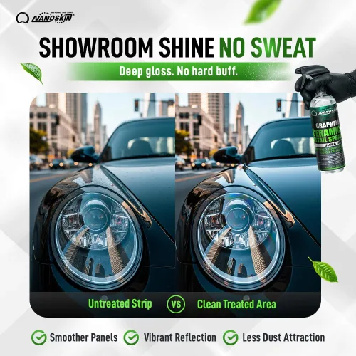 Vista 4 de Nanoskin Espray de grafeno cerámico para detalle 16 oz – Detalle rápido sin agua hidrofóbico para el detalle del automóvil Extiende ceras
