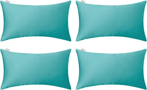 Vista 74 de Thmyo - Paquete de 4 fundas de almohada decorativas de 100 % algodón para lumbar, cómodas, sólidas, para Navidad/Halloween, fundas de cojín Blanco