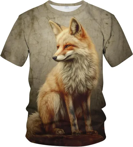 Vista 2 de Camiseta casual de manga corta con estampado de animales para hombre